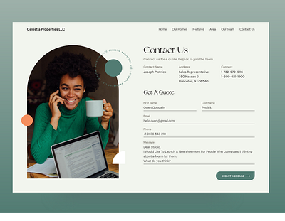 Contact Us page UI design contact us contactus creative design form get in touch landing page luxury ui ui ux ui design ui ux uidesign uiux web web design website