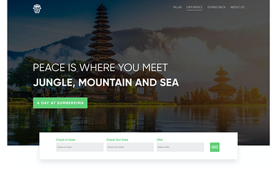 Sumberkima Header bali design resort ui design website website header