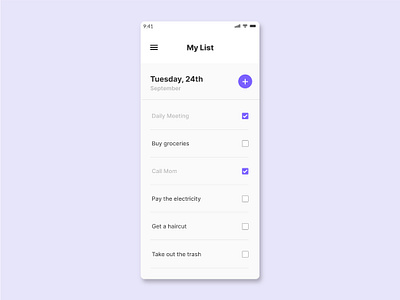 ToDo List dailyui list ui