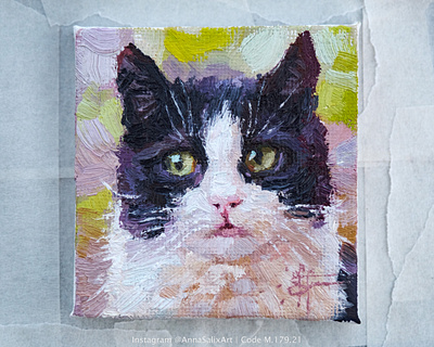 Miniature cat oil canvas painting animal art artist artwork canvas canvas painting cat concept art cute cute painting icon kitten kitty oil oil art oil painting painting pet portrait traditional art