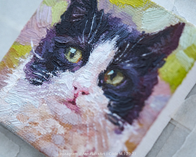 Miniature cat oil canvas painting animal animal art art artwork canvas art canvas painting cat cat art cat illustration cat painting cute illustration kitten miniature oil oil paintring painting pet portrait traditional art