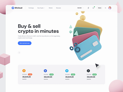 BitCloud - Crypto Exchange UI Kit II animation bitcoin crypto design motion design ui ui8