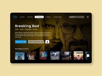 TV App | Daily UI 25 daily ui daily ui 25 design movies streaming tv app tv shows ui ux