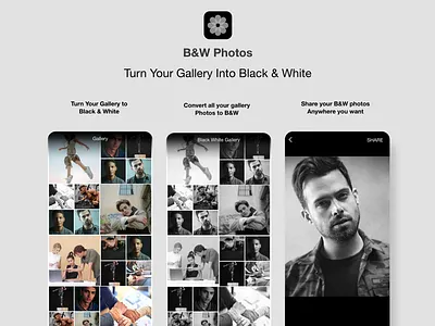 B&W Photos: Turn Your Gallery into Black & White blackwhiteapp filter app instagram filters