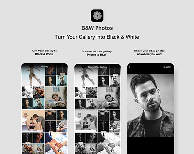 B&W Photos: Turn Your Gallery into Black & White blackwhiteapp filter app instagram filters