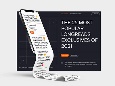 Long Scroll Mockups app design download landing longread longscroll mobile mockup photoshop presentation psd web