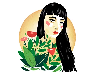 Dalias portrait design draw illustration sketch