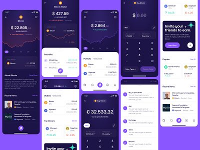 Experimental Visual Redesign for Crypto Product application crypto design fintech interface mobile product redesign screen ui visual
