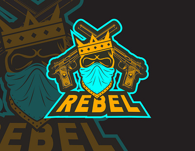 Rebel- Skelton mascot logo illustration logo vector