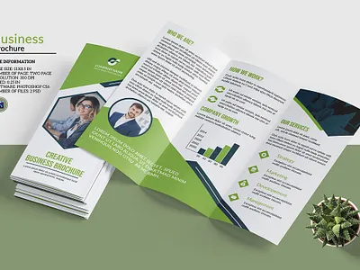 Corporate Trifold Brochure Template agency brochure business brochure clean company brochure corporate brochure minimal multipurpose photoshop template professional trifold brochure