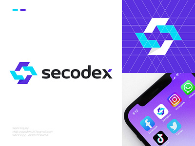 Secodex Logo Design | Web3 Coding Logo Concept app logo brand identity branding coding creative flat grid icon letter logo logo logo design logo designer logomark logos logotype mark minimalist logo modern logo symbol web3