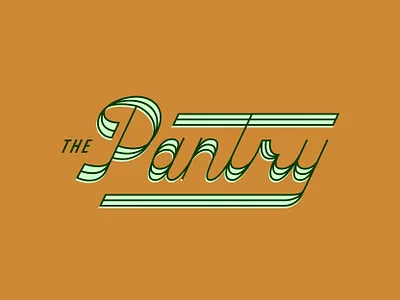The Pantry closet kitchen lettering logo pantry retro script stripes typography vintage