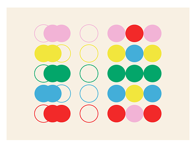 Repetitions 3/4 // CHELCHA abstract adobe illustrator block colours blue circle circles design digital art graphic design green illustration illustrator line work minimal pink poster primary colours red shapes yellow