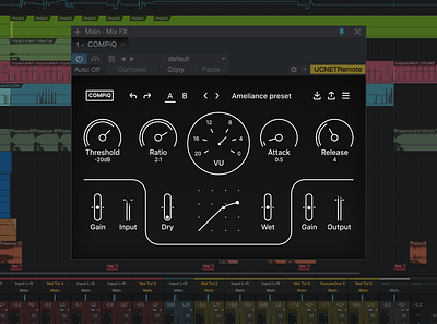 COMPiQ – Compressor – VST Plugin – Design Concept audio audio production compressor concept design figma flat minimalist music presonus studio one ui ux