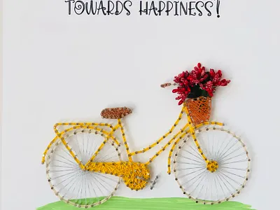 Bike Wall Decor 3d art bicycle bike wall art cyclist design interior design string art typography wall art wall decor