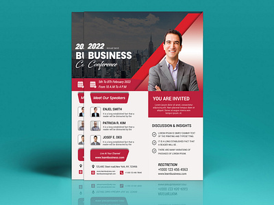 Conference Flyer / Event Flyer Template annual program conference congress convention convention center corporate event flyer instagram post live marketing meetup online online conference print template seminar speakers summit virtual webinar workshop