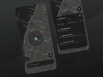 Location Tracker - Daily UI 20 app concept dailyui dark dark mode ios location location tracker map