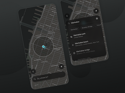 Location Tracker - Daily UI 20 app concept dailyui dark dark mode ios location location tracker map