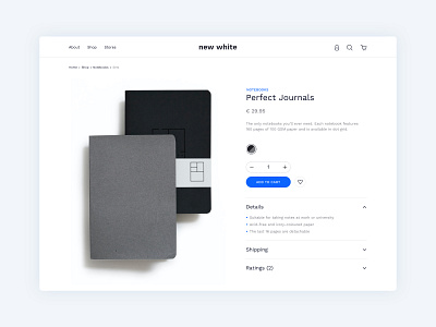 DailyUI #012: E-Commerce Shop (Single Item) dailyui dailyui 012 dailyuichallenge e commerce e commerce shop item notebook planner product page single item