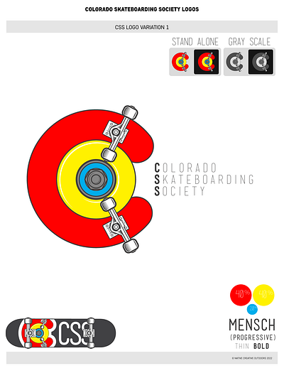 Colorado Skateboarding Society Logo Build // First Draft branding graphic design logo skateboarding vector