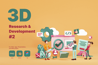 3D Research and Development 3d 3d animation 3d art 3d character 3d illustration 3d illustrations business character concept design development graphic illustration research team vector web design web development website work