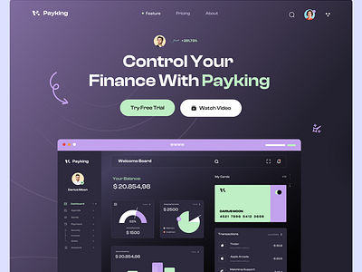 Web Site for Finance Dashboard branding creative design finance hero illustration logo product design ui uidesign ux uxdesign webdesign wireframe