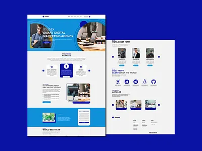 Website Design Mockups agency blue brand identity branding creative cyan design digital marketing landing page mockup modern sky blue template ux website design wibsite