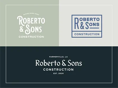 Roberto & Sons branding construction design illustration lockup logo roberto sons type typography vector vintage