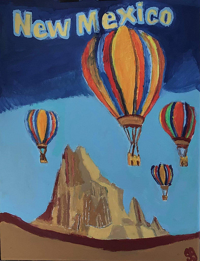 New Mexico Hot Air Balloon – 11″ x 14″ Canvas Painting