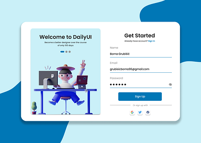 Daily UI #001 - Sign Up challenge daily 100 daily 100 challenge dailyui dailyui001 dailyuichallenge dauily ui challenge