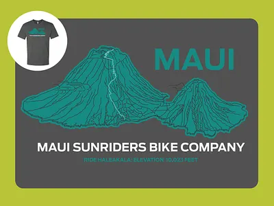 Haleakala Volcano design illustration screen print