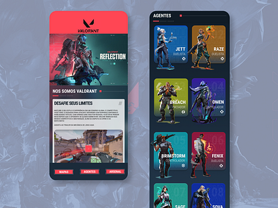 Valorant UI Game Concept app design design app mobile ui uidesign ux