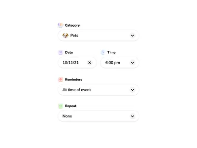 UI Components button calendar design design system dropdown eggy form form ui icon iconography icons minimal pack select system ui