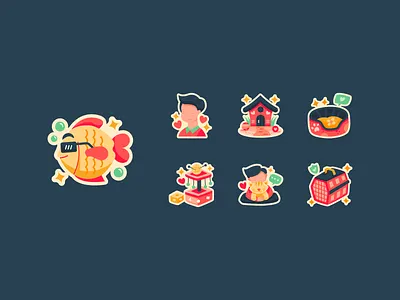 Pet Care Stickers branding flat illustration illustration design pet sticker stickers ui