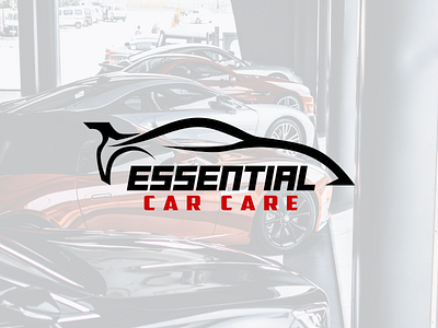 Essential Car Care black branding car essential logo red sports