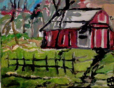 Old Barn Scene 26 GG – 5” x 7” Canvas Painting