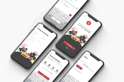 Login / Register Mobile App adobe illustrator adobe xd branding design illustration minimalist mobile ui product design ui ux design