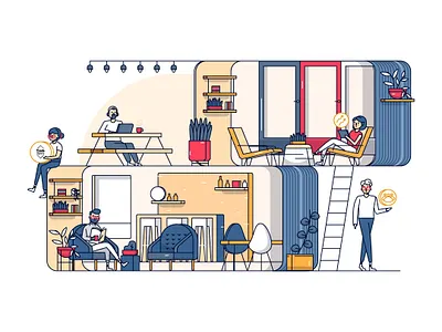 Trade Space 01 character design corporate digital flat graphic design illustration