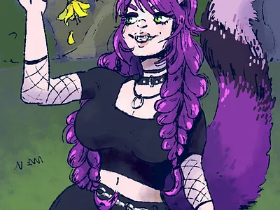 AthenaFox character design concept art illustration