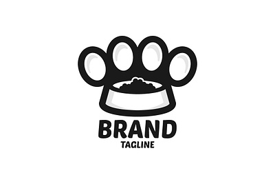 Paw Food Logo animal bowl branding cat design dog exclusive food illustration logo paw pet vector