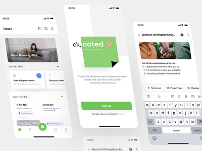 Noted👌🏼 • Notes Mobile Apps app app design clean design minimal mobile mobile apps mobile design note note app noted notes notes app ui ux