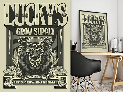 Apparel and poster design animal apparel bear cannabis cannabis art design illustration poster retro surrealism vector vintage