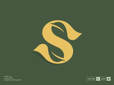 leaf letter S cannabis environmental flower green handmade health lawn leaf letter logo logos marijuana organic recreational s shop skincare tea tree vegan