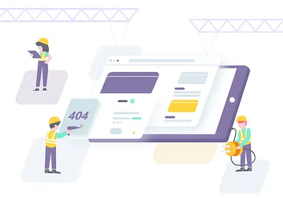 Website Under Maintenance 404 Illustration animation design flat illustration illustrator storyboard ui vector