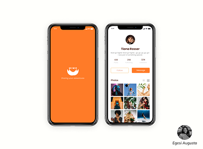 Mimo app design social media ui