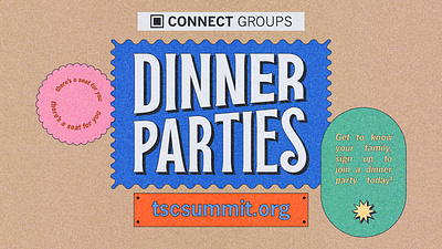 Dinner Parties - Time Square Church church design church graphic design church graphics church media design illustration