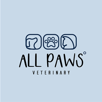 ALL PAWS logo adobe branding color contrast design illustration illustrator logo vector web