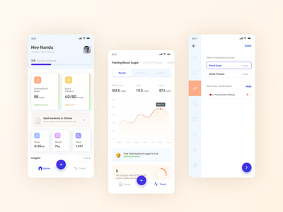 Track your vitals app booking dashboard health healthcare hospital medication pressure smartwatch track trend vital weight