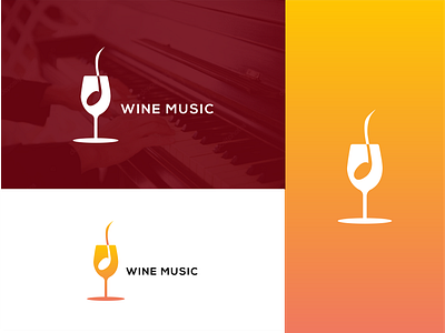 WINE MUSIC audio logo branding identity colorful logo creative design entertainment logo iconic logo illustration logo logoconcept logodesign logodesigner logotype logovector media logo modern logo music logo song logo wine glass logo wine music logo
