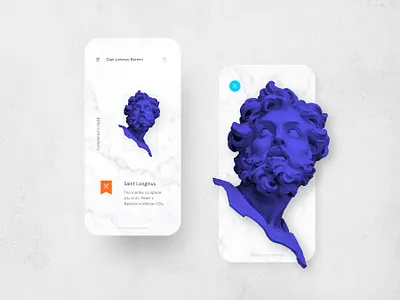 Saint Longinus classic clear design freestyle light marble minimal minimalist mobile saint longinus sculpture simple sinote ui user interface ux vatican what if